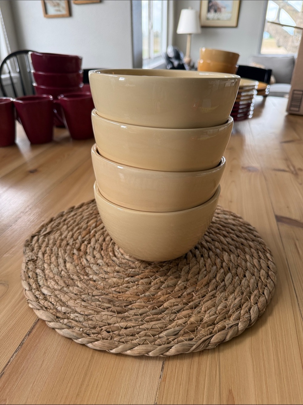 Pottery Barn Sausalito Natural (Ivory) Coupe Cereal Bowl 6" Set of 4